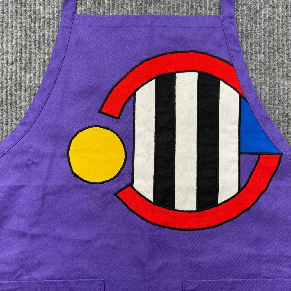 D.V. Resort Purple Graphic Apron Adjustable Neck Two Pockets Cotton Blend 1/96